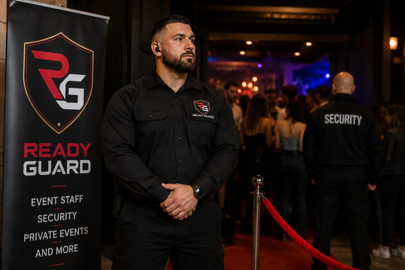 Ready Guard security officer on duty at a private event